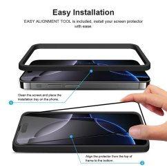 JP Full Pack Tempered glass, 2x 3D glass with applicator + 2x camera glass, iPhone 16 Pro Max