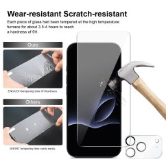 JP Mega Pack Tvrzených skel, 3 skla na telefon s aplikátorem + 2 skla na čočku, iPhone 17 Pro Max