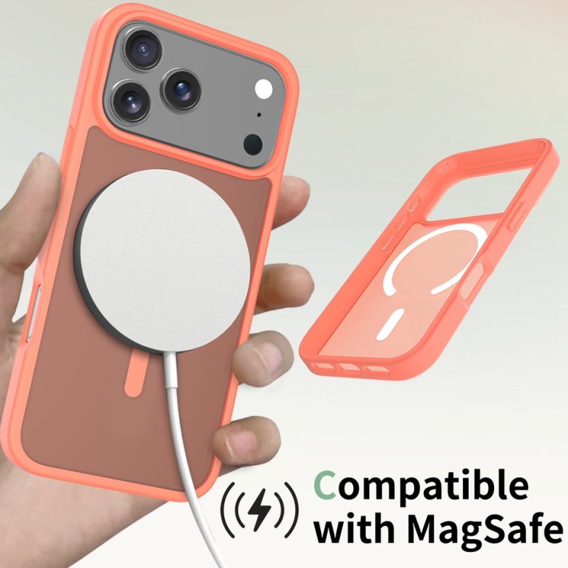 JP MagFit Colour MagSafe obal s N52 magnetem, iPhone 17 Pro Max, oranžový