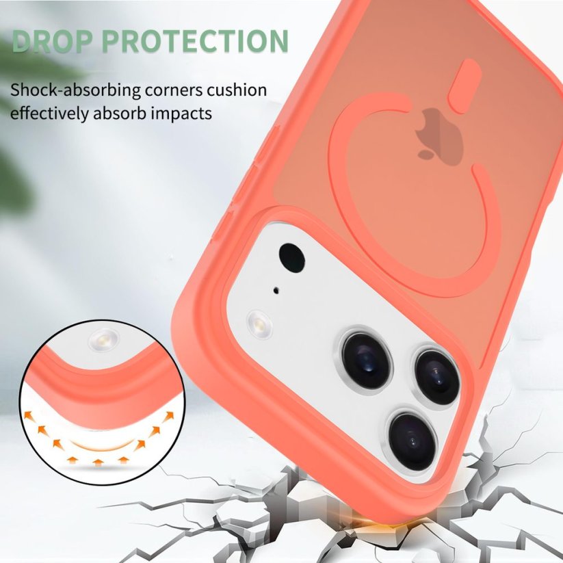 JP MagFit Colour MagSafe obal s N52 magnetem, iPhone 17 Pro, oranžový