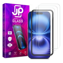 JP Long Pack Tvrzených skel, 3 skla na telefon s aplikátorem, iPhone 16 Plus
