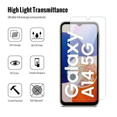 JP Combo Pack, Set of 2 Tempered Glass and 2 Camera Glass, Samsung Galaxy A14