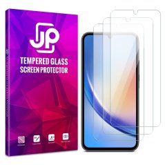 JP Long Pack Tempered Glass, 3 screen protectors, Samsung Galaxy A34
