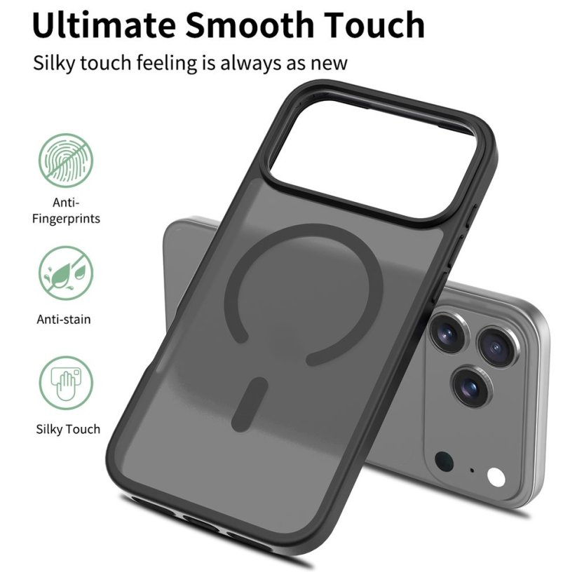 JP MagFit Colour MagSafe obal s N52 magnetem, iPhone 17 Pro Max, černý