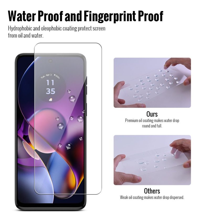 JP Long Pack Tempered Glass, 3 screen protectors, Motorola G54