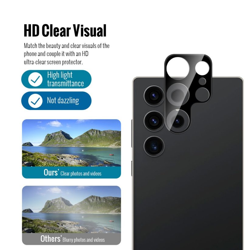JP Combo pack, Sada 2 tvrzených skel a 2 sklíček na fotoaparát, Samsung Galaxy S25 Ultra