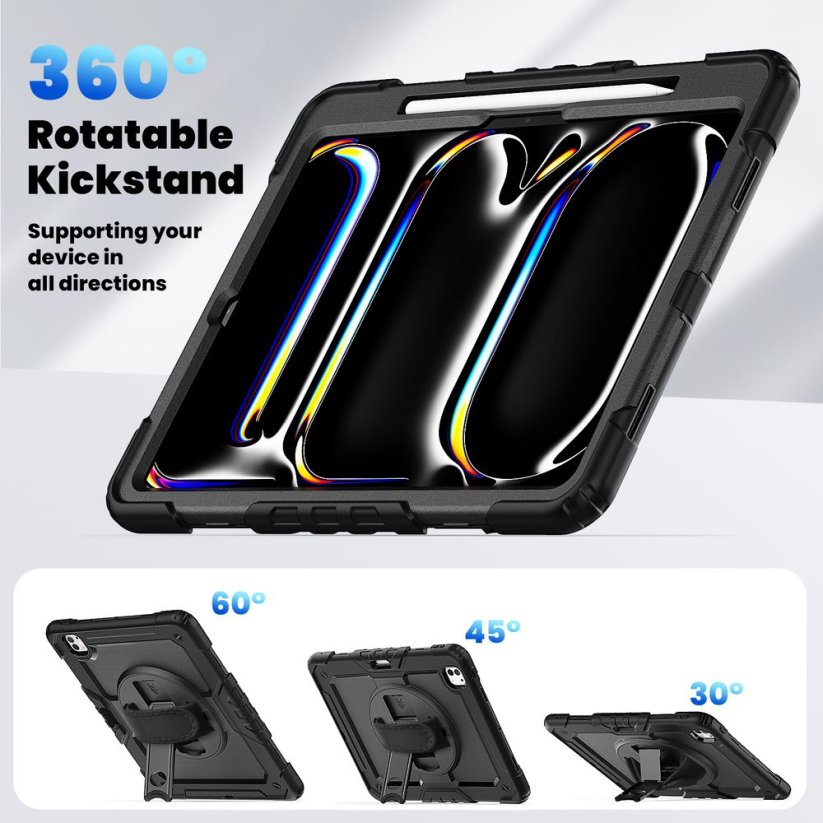 JP Solid360 tablet case, iPad Air 4 / Air 5 / Air 11 2024, black