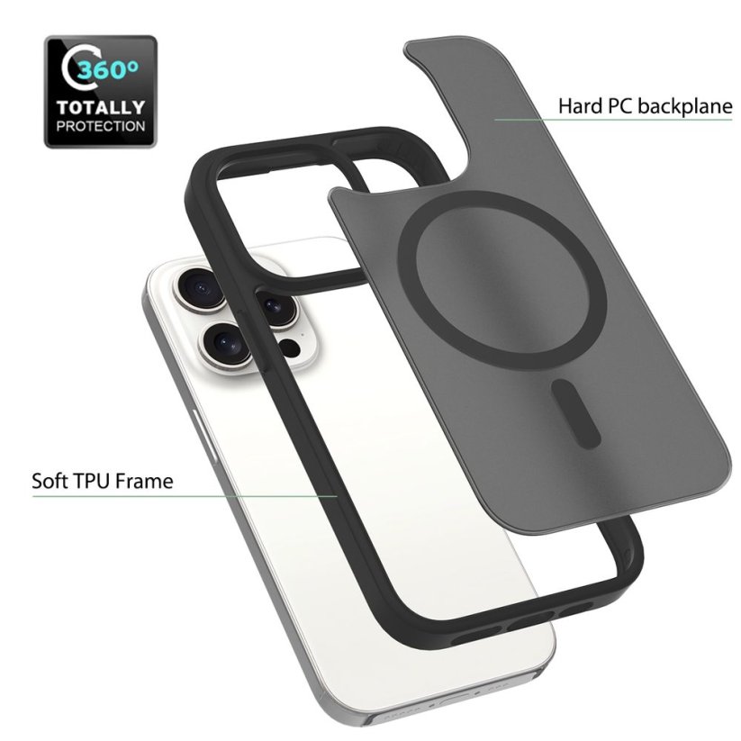 JP MagFit Colour MagSafe case with N52 magnet, iPhone 15 Pro, White
