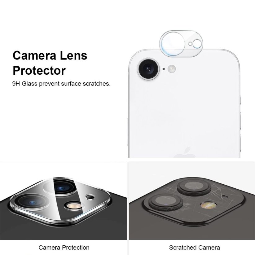 JP Full Pack Tvrzených skel, 2x 3D sklo s aplikátorem + 2x sklo na čočku, iPhone 16e