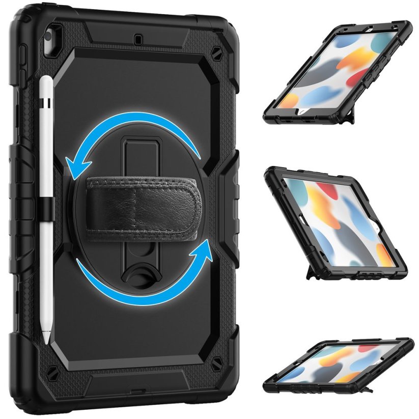 JP Solid360 obal na tablet, iPad 10.2, 2019 / 2020 / 2021 (iPad 7 / 8 / 9), černý