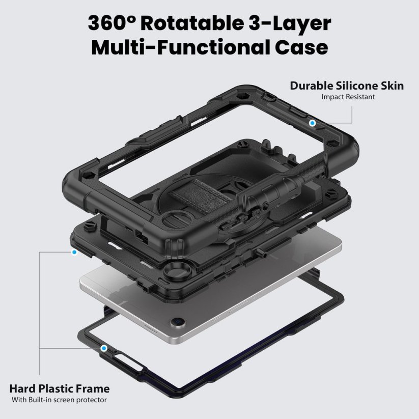JP Solid360 tablet case, Samsung Tab A9 8.7, black