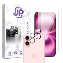 JP Combo pack, Sada 2 tvrzených skel a 2 sklíček na fotoaparát, iPhone 16