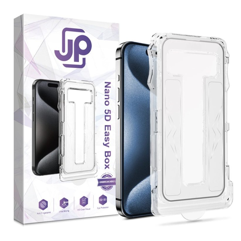 JP Nano 5D Tempered Glass Easy Box, iPhone 15 Pro Max, Black