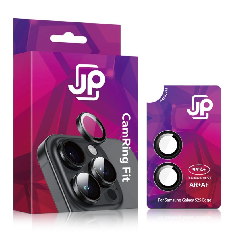JP Camring Fit, sklíčko pro čočku fotoaparátu, Samsung Galaxy S25 Edge, černé