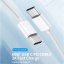 JP USB-C to USB-C Cable, PD 60W, QC 4.0, 3A, 480Mb/s, White, 2 Meters