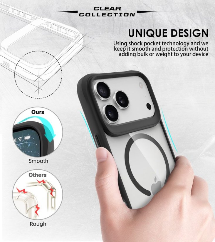 JP MagFit MagSafe obal s 3M SGS certifikátem, iPhone 17 Pro, černý