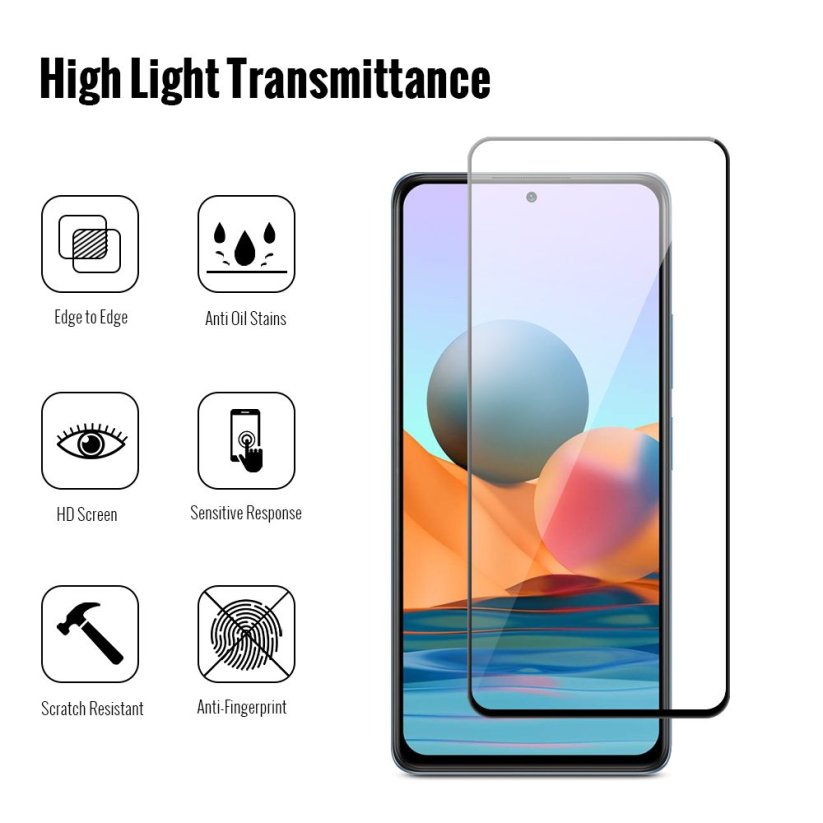 JP 2x 3D sklo, Xiaomi Redmi Note 10, černé