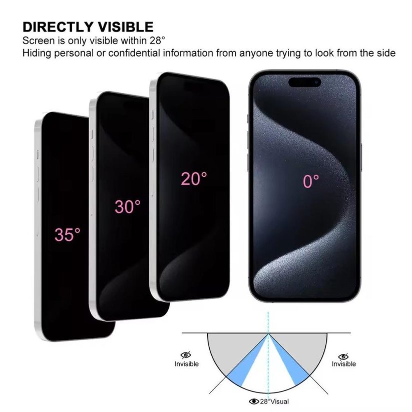 JP Titan Privacy extra durable Tempered Glass, Xiaomi Redmi Note 13 Pro 5G, Black