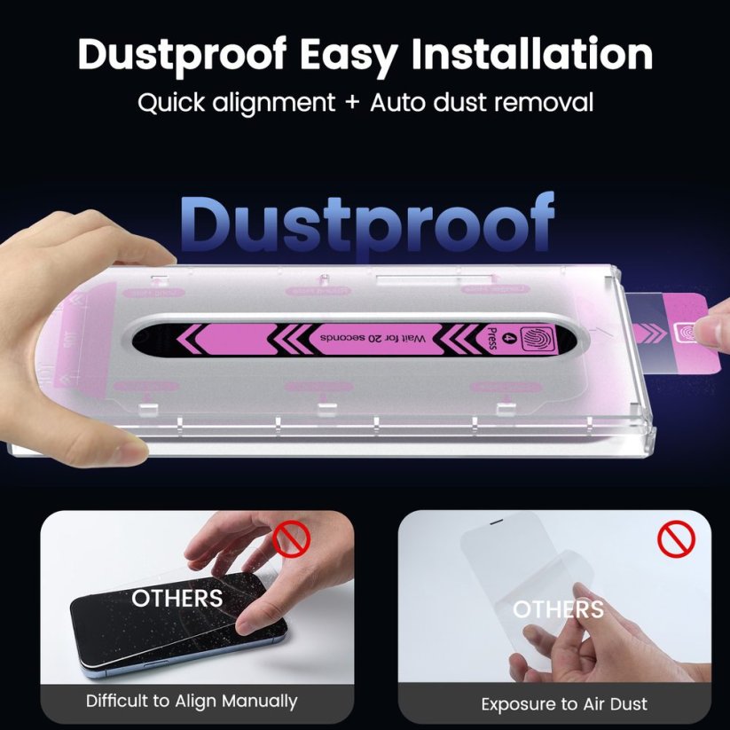 JP SimpleFlow Privacy Tempered Glass with Easy Application, iPhone 7 / 8 / SE 2020 / SE 2022