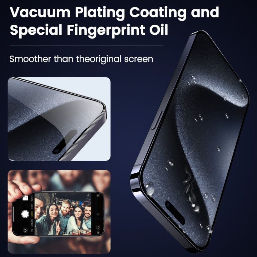 JP SimpleFlow Tvrzené sklo s jednoduchou aplikací, iPhone 14 Pro Max