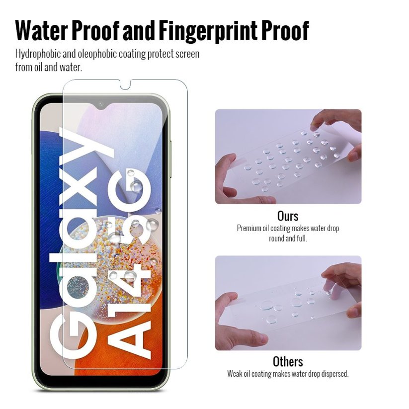 JP Long Pack Tempered Glass, 3 screen protectors, Samsung Galaxy A14