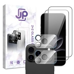 JP Combo pack, Sada 2 tvrzených skel a 2 sklíček na fotoaparát, iPhone 17 Pro