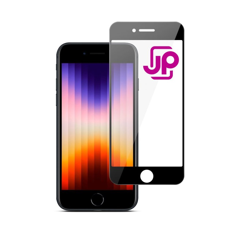 JP 5D Tvrzené sklo, iPhone 7 / 8 / SE 2020 / SE 2022, černé