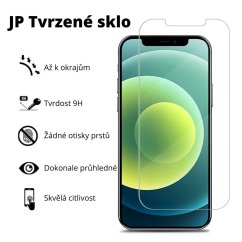 JP Mega Pack Tvrzených skel, 3 skla na telefon s aplikátorem + 2 skla na čočku, iPhone 7 / 8
