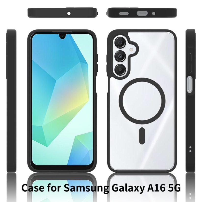JP MagFit Clear MagSafe obal s N52 magnetem, Samsung Galaxy A16 5G, černý