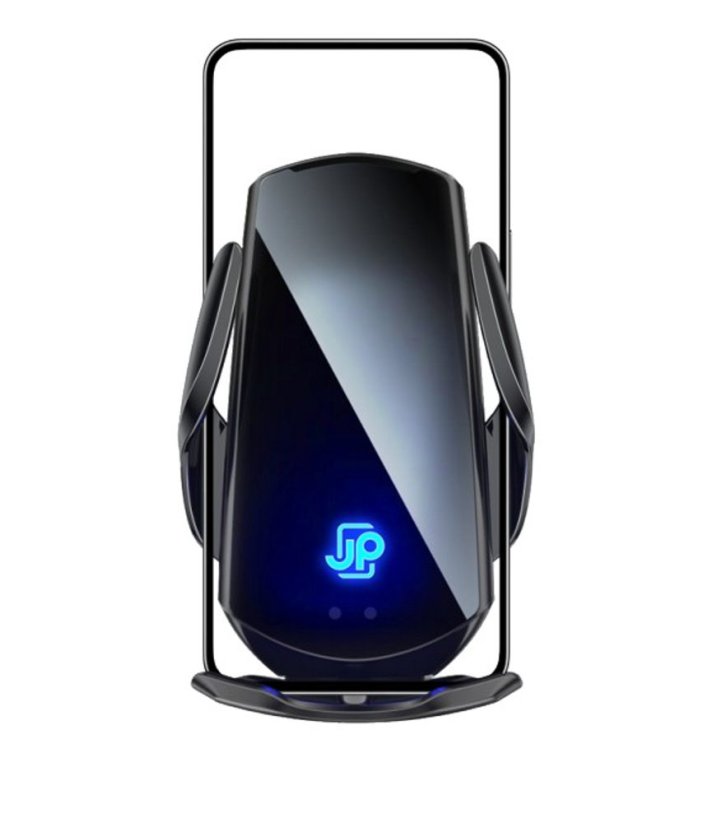 JP Holder with Wireless Charging, Automatic Sensor, and Magnetic Adapters CH01, Qi, 15W, Black