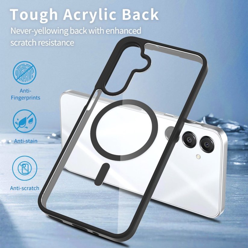 JP MagFit Clear MagSafe obal s N52 magnetem, Samsung Galaxy A16 5G, černý