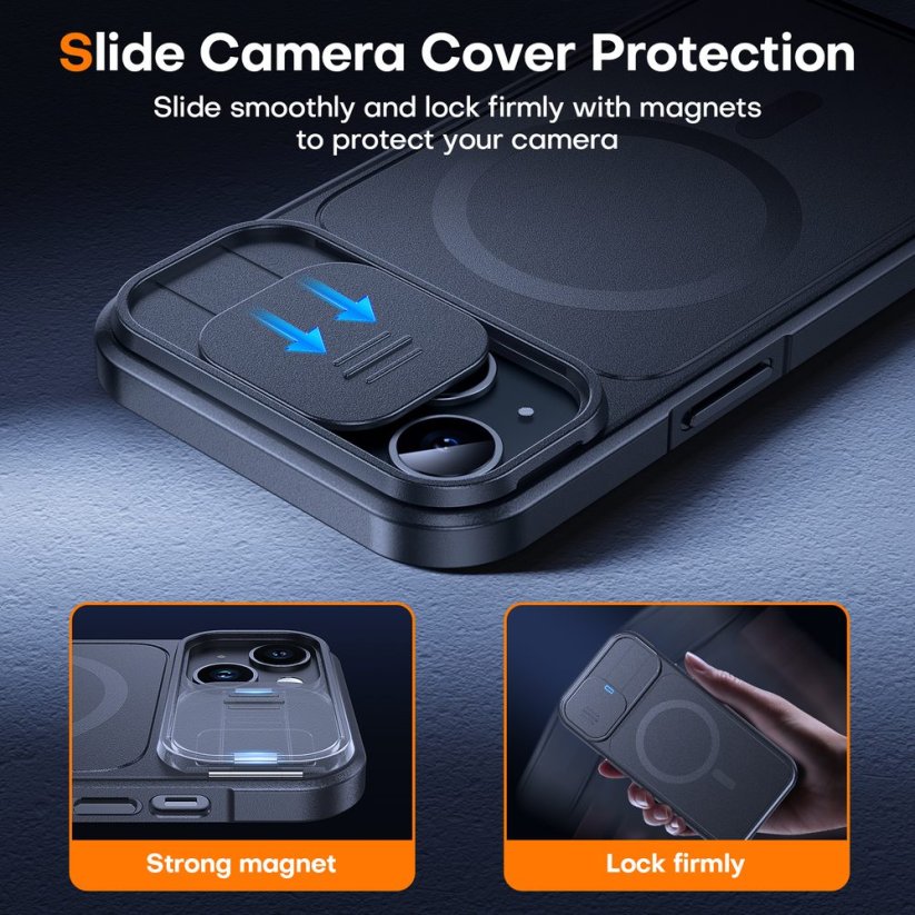 JP CamProtection MagSafe Case with 4.5M SGS Certification, iPhone 13 / 14 / 15, Black
