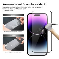 JP 3D sklo s instalačním rámečkem, iPhone 14 Pro MAX, černé