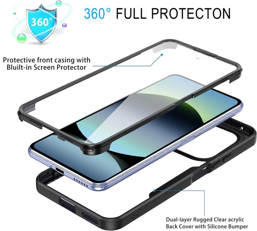 JP Defense colorful obal, Xiaomi Redmi Note 14 5G, černý