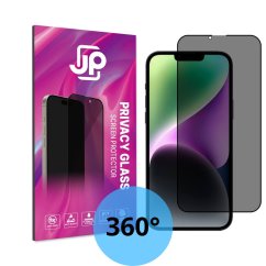 JP 4-Way Privacy 360° Tvrzené sklo, iPhone 13 / 13 Pro / 14 / 16e / 17e, černé