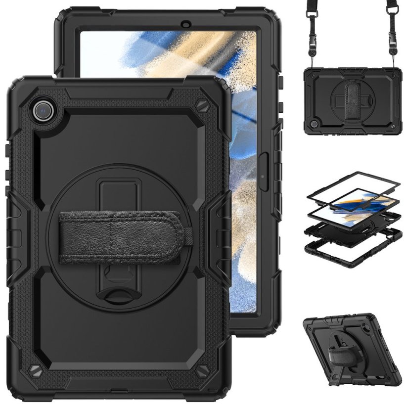 JP Solid360 obal na tablet, Samsung Tab A8 10.5" X200/X205, černý