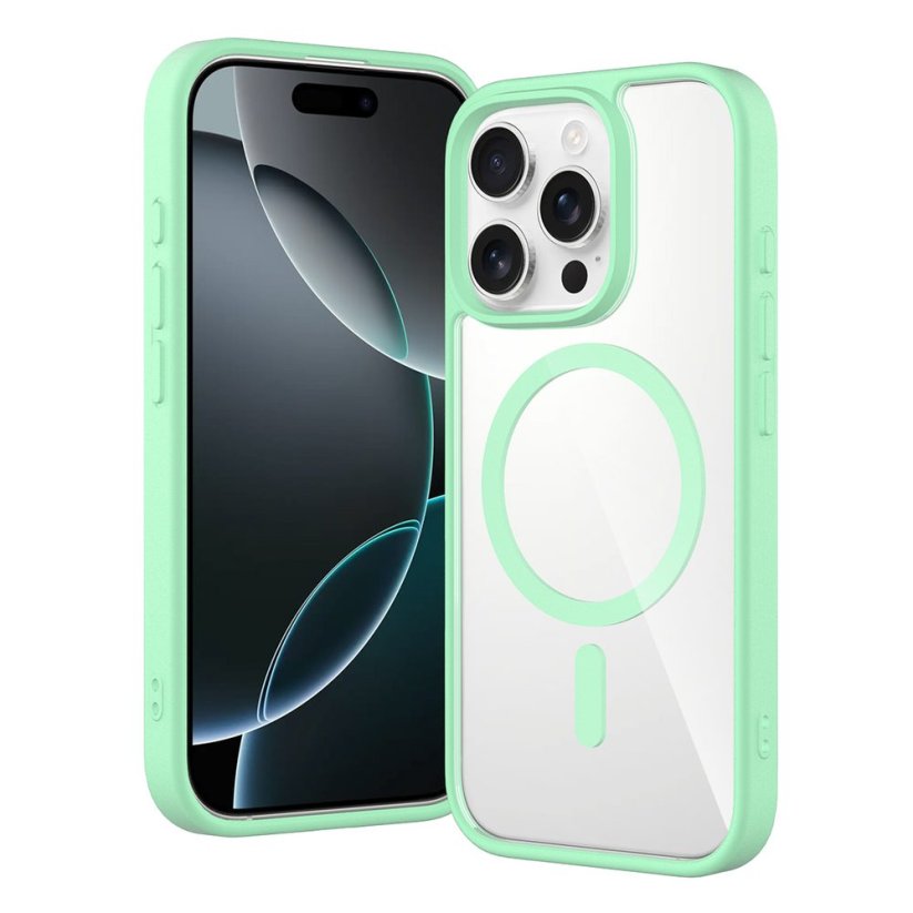 JP MagFit Clear MagSafe case with N52 magnet, iPhone 16 Pro, Green