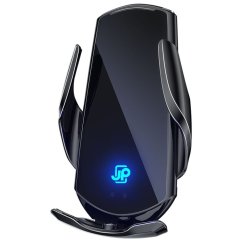 JP Holder with Wireless Charging, Automatic Sensor, and Magnetic Adapters CH01, Qi, 15W, Black
