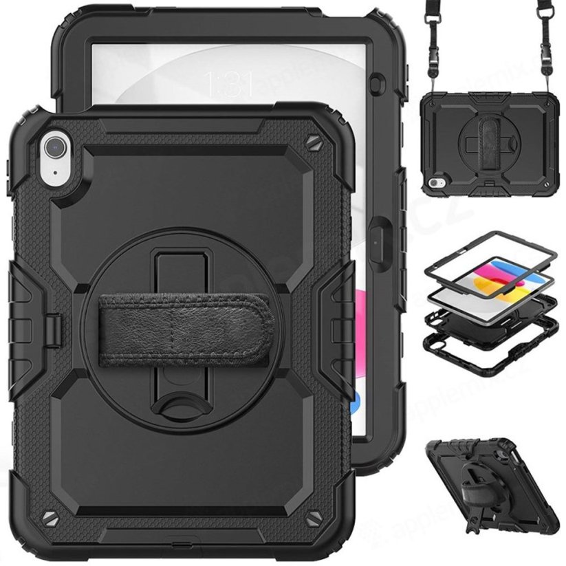 JP Solid360 obal na tablet, iPad 10.9 2022 / iPad 11 2025, černý