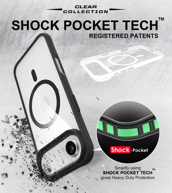 JP MagFit MagSafe obal s 3M SGS certifikátem, iPhone Air, černý