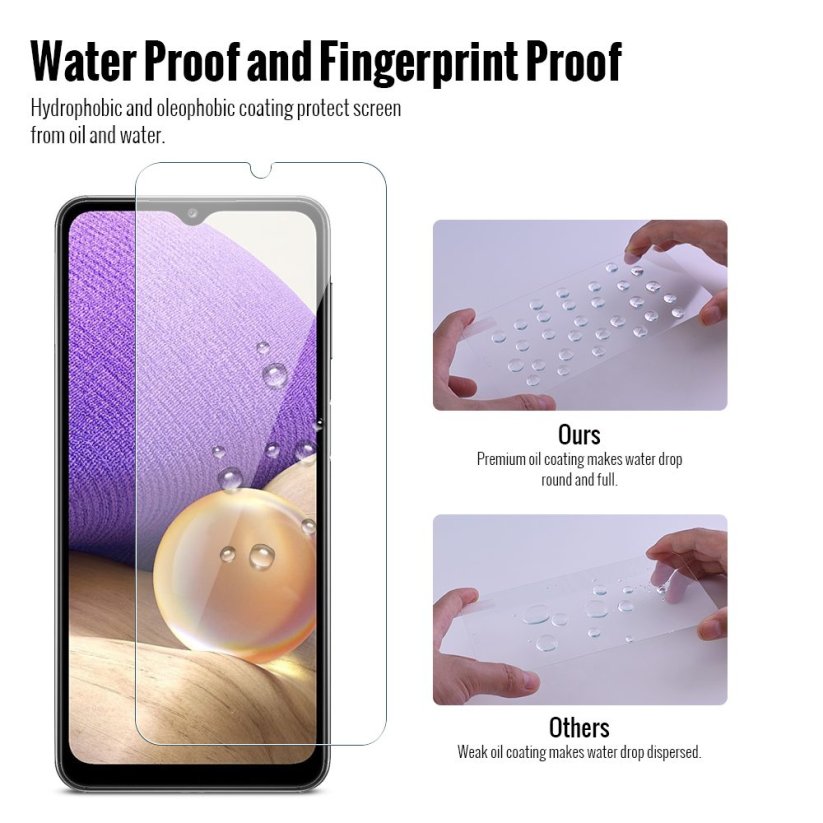 JP Long Pack Tempered Glass, 3 screen protectors, Samsung Galaxy A32
