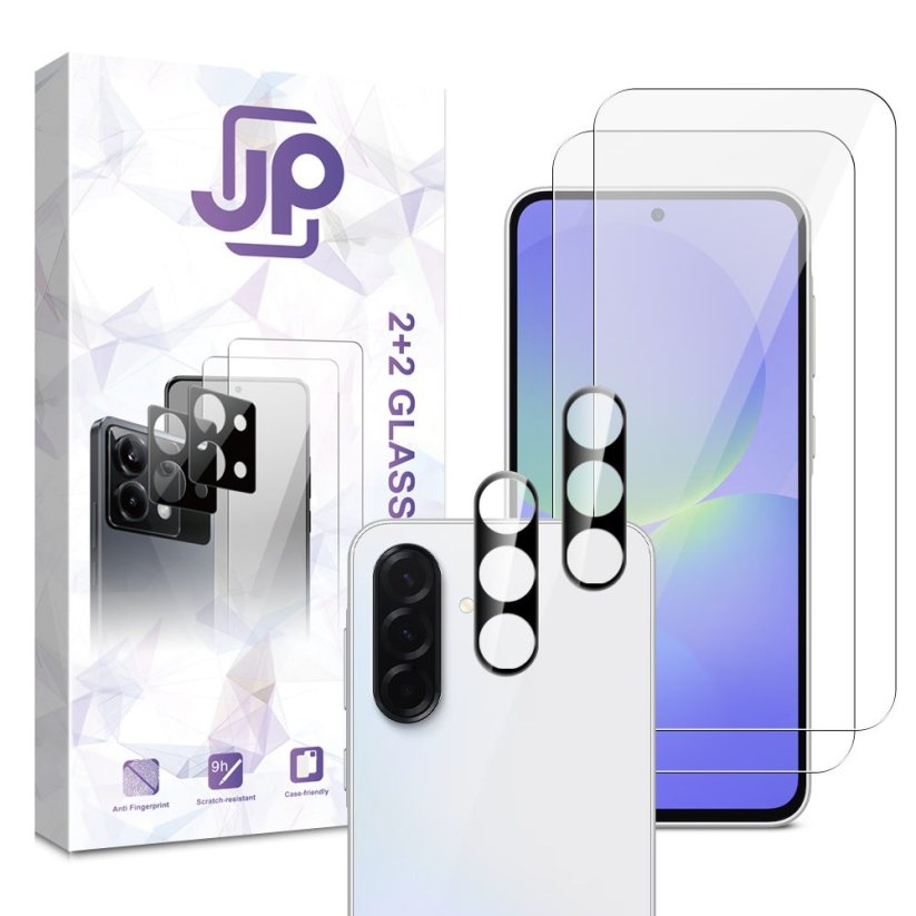 JP Combo pack, Sada 2 tvrzených skel a 2 sklíček na fotoaparát, Samsung Galaxy A57