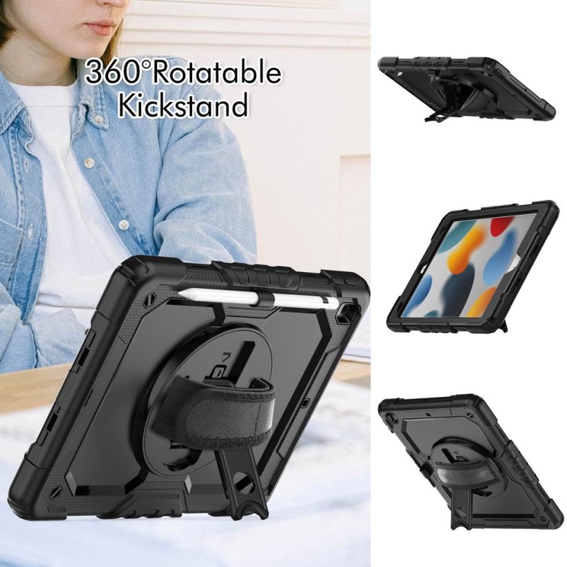JP Solid360 obal na tablet, iPad 10.2, 2019 / 2020 / 2021 (iPad 7 / 8 / 9), černý
