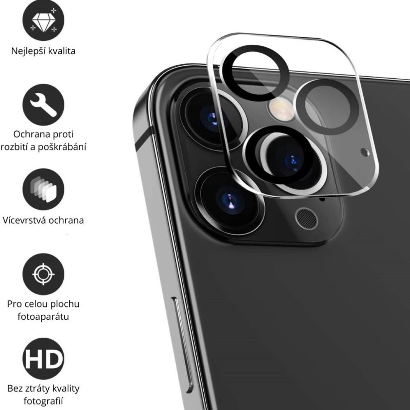 JP Mega Pack Tvrzených skel, 3 skla na telefon s aplikátorem + 2 skla na čočku, iPhone 12