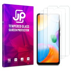 JP Long Pack Tempered Glass, 3 screen protectors, Xiaomi Redmi 10C