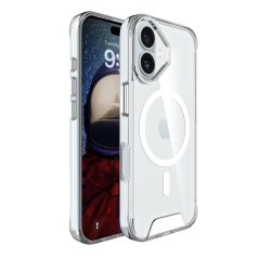 JP MagFit MagSafe obal s 1.2M SGS certifikátem, iPhone 16, průhledný