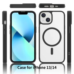 JP MagFit Clear MagSafe obal s N52 magnetem, iPhone 13 / 14, černý