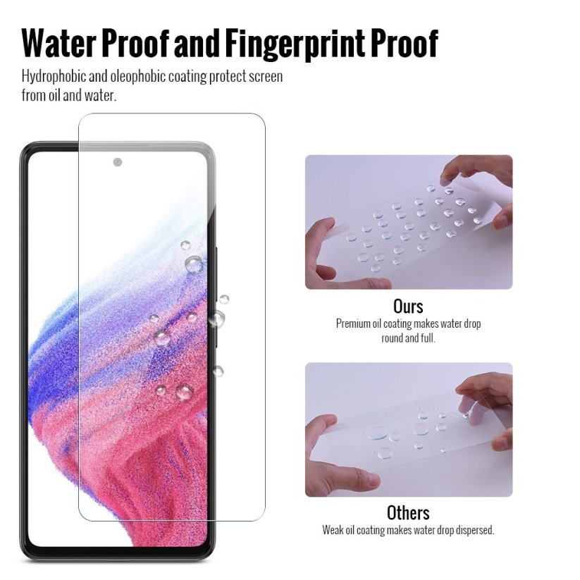 JP Long Pack Tempered Glass, 3 screen protectors, Samsung Galaxy A53