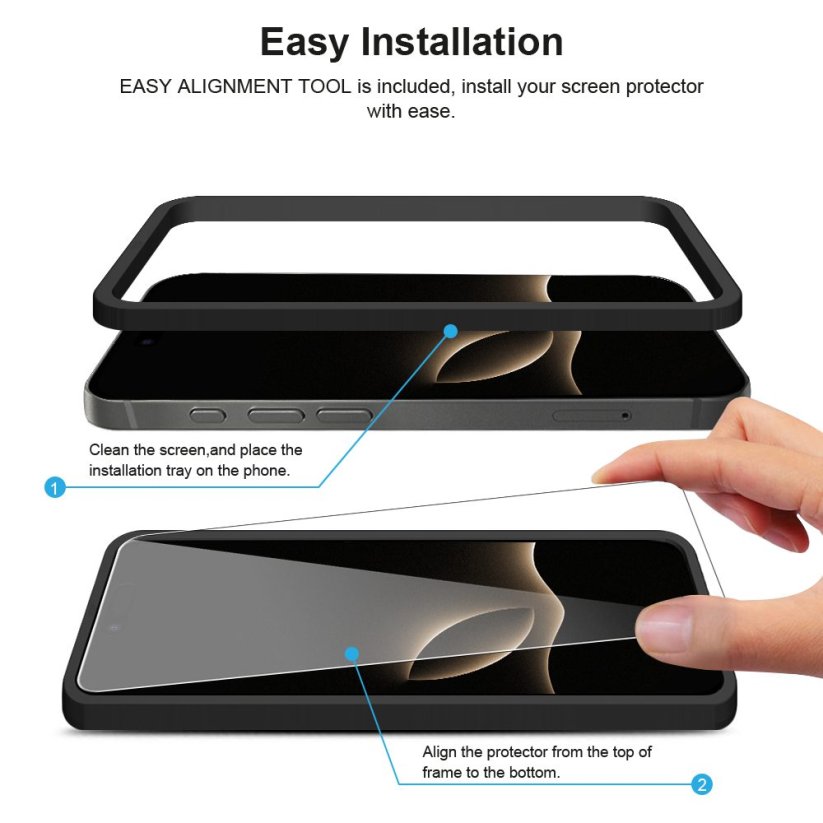 JP Mega Pack Tvrzených skel, 3 skla na telefon s aplikátorem + 2 skla na čočku, iPhone Air