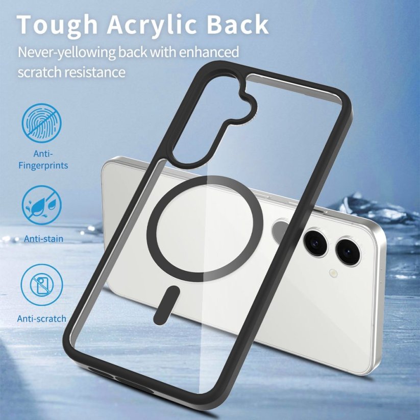 JP MagFit Clear MagSafe obal s N52 magnetem, Samsung Galaxy S24 FE, černý